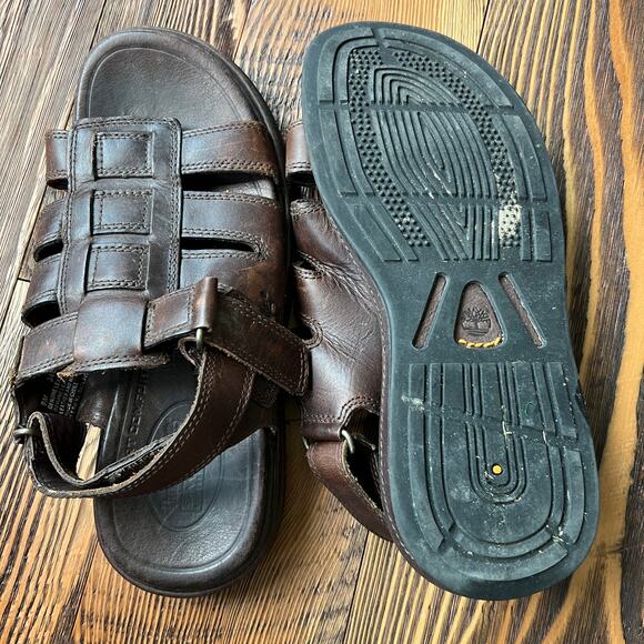 Chunky 90s Y2K Fisherman Timberland Leather Sandals Mens 9 Women11 Marten Style - Picture 5 of 6